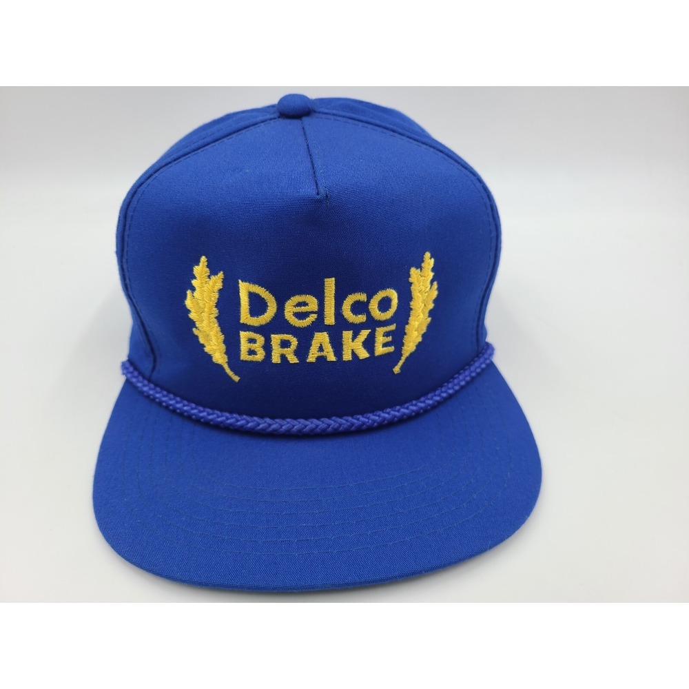 Vintage Delco Brake‎ Rope Snapback Hat Cap Dad Men Women Blue Yellow Green Brim